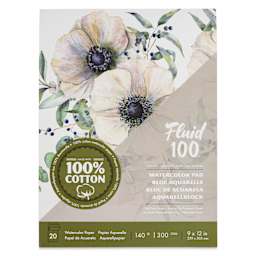 Fluid 100 Watercolor Pad - 9" x 12", Cold Press, 20 Sheets, front cover