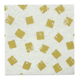 Thai Abaca Decorative Paper - Gold on Cream patterned sheet 
