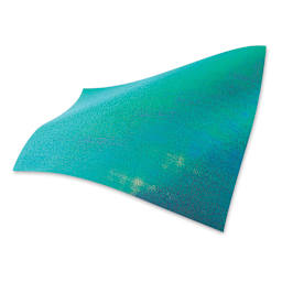 Black Ink Dotty Embossed Iridescent Paper - Blue Ice, 12" x 12"