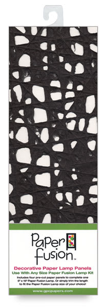 Paper Fusion Decorative Paper Lamp Panels - Black Melook pattern in package