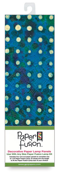 Paper Fusion Decorative Paper Lamp Panels - Turquoise Lotsa Dots pattern in package