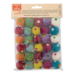 Giftsland Felt Pom Pom Garlands - Front of Assorted Color with Dots Pom Pom Package