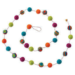 Giftsland Felt Pom Pom Garlands - Garland of large Multi-Color Pom Poms