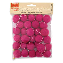Giftsland Felt Pom Pom Garlands - Front of Hot Pink Pom Pom Package