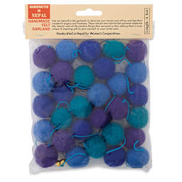 Giftsland Felt Pom Pom Garlands - Front of Green and Blue Pom Pom Package