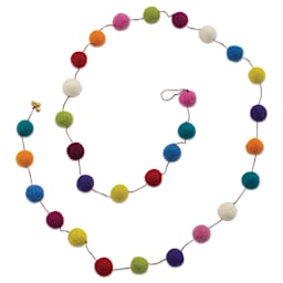 Giftsland Felt Pom Pom Garlands - Garland of large Assorted Color Pom Poms
