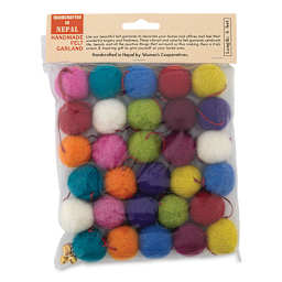 Giftsland Felt Pom Pom Garlands - Front of large Assorted Color Pom Pom Package