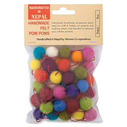 Giftsland Felt Pom Pom Garlands - Front of small Assorted Color Pom Pom Package