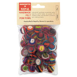 Giftsland Felt Pom Pom Garlands - Front of small Multi-Color Pom Pom Package