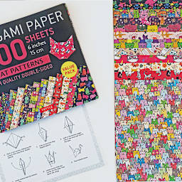 Tuttle Origami Pack Cat Patterns, Assorted Sheets