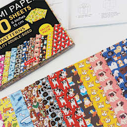 Tuttle Origami Pack Dog Patterns, Assorted Papers