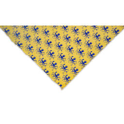 Aitoh Octopus Print Lokta Papers - Blue on Yellow, 19-1/2" x 29-1/2", corner of sheet