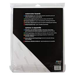 Crescent Watercolor Board - 11" x 14", Pkg of 3, back of the packaging