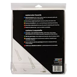 Crescent Watercolor Board - 8" x 10", Pkg of 3, back of the packaging
