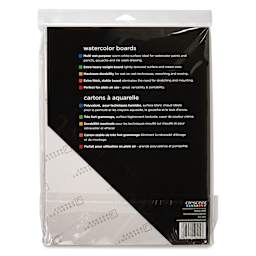 Crescent Watercolor Board - 9" x 12", Pkg of 3, back of the packaging