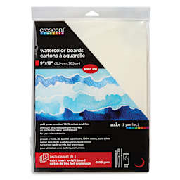 Crescent Watercolor Board - 9" x 12", Pkg of 3, front of the packaging