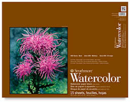 Watercolor Block, 15 Sheets 18" x 24" Front of Pad