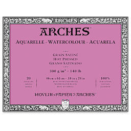Arches Watercolor Block - 18" x 24", Hot Press, 20 Sheets