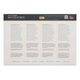 Saunders Waterford Watercolor Block - 7" x 10", Hot Press, 140 lb, 20 Sheets (back cover)