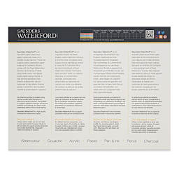 Saunders Waterford Watercolor Block - 12" x 16", Cold Press, 140 lb, 20 Sheets (back cover)