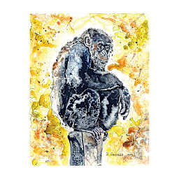 Legion Yupo Watercolor Paper - Painting of Gorilla 