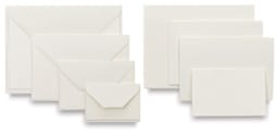 Fabriano Medioevalis Stationery - Assorted sizes of cards and envelopes shown stacked by size