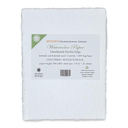 Shizen Professional Watercolor Paper - 9" x 12", Cold Press/Rough, 25 Sheets