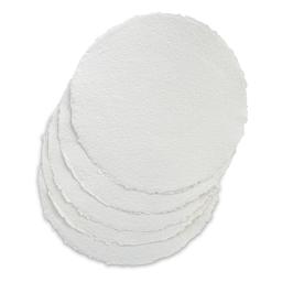 Shizen Watercolor Paper -  12" Round Deckle Edge, Cold Press, 5 Sheets