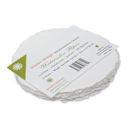 Shizen Watercolor Paper - 8", Round Deckle Edge, Cold Press/Rough, 10 Sheets