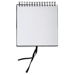 Shizen Watercolor Journals - Open Hot Press Journal with black cover laying flat showing paper