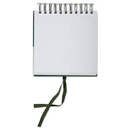 Shizen Watercolor Journals - Open Rough Journal with green cover laying flat showing paper