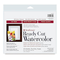 Strathmore Ready Cut Watercolor Sheets - 8" x 10", Hot Press, 10 Sheets