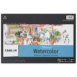 Canson Montval Watercolor Pad -  10" x 15", Tape Bound, 12 Sheets, front cover