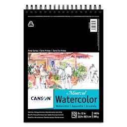 Canson Montval Wirebound Watercolor Pad - 9" x 12", front cover