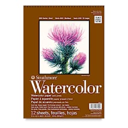 Strathmore 400 Series Watercolor Paper Pad - 9'' x 12'', Wirebound, 12 Sheets