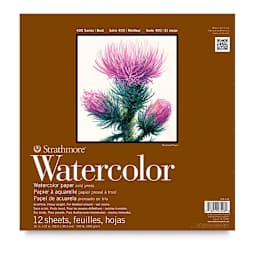 Strathmore 400 Series Watercolor Paper Pad - 12'' x 12'', Tape Bound, 12 Sheets