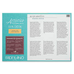 Fabriano Artistico Enhanced Watercolor Block - Traditional White, Cold Press, 7" x 10" (back)