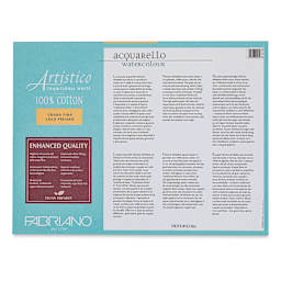 Fabriano Artistico Enhanced Watercolor Block - Traditional White, Cold Press, 9" x 12" (back)