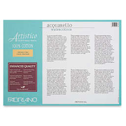 Fabriano Artistico Enhanced Watercolor Block - Traditional White, Cold Press, 10" x 14" (back)