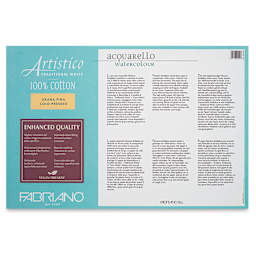 Fabriano Artistico Enhanced Watercolor Block - Traditional White, Cold Press, 12" x 18" (back)