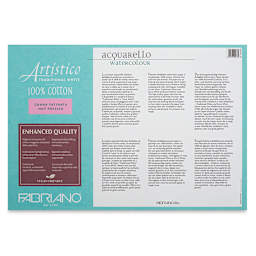 Fabriano Artistico Enhanced Watercolor Block - Traditional White, Hot Press, 7" x 10" (back)