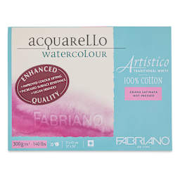 Fabriano Artistico Enhanced Watercolor Block - Traditional White, Hot Press, 12" x 16"