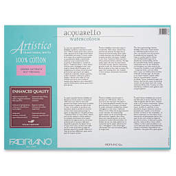 Fabriano Artistico Enhanced Watercolor Block - Traditional White, Hot Press, 18" x 24" (back)