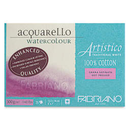 Fabriano Artistico Enhanced Watercolor Block - Traditional White, Hot Press, 5" x 7"