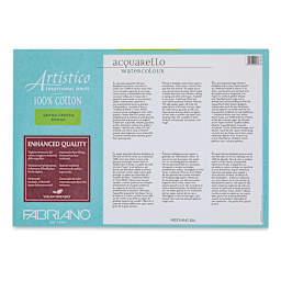 Fabriano Artistico Enhanced Watercolor Block - Traditional White, Rough Press, 7" x 10" (back)