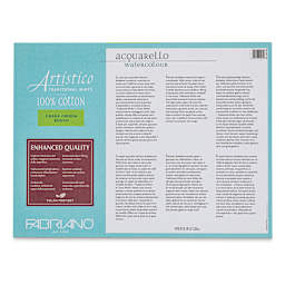 Fabriano Artistico Enhanced Watercolor Block - Traditional White, Rough Press, 9" x 12" (back)