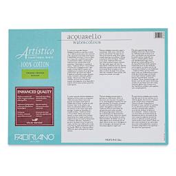 Fabriano Artistico Enhanced Watercolor Block - Traditional White, Rough Press, 10" x 14" (back)