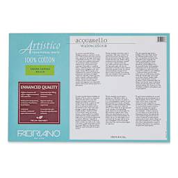 Fabriano Artistico Enhanced Watercolor Block - Traditional White, Rough Press, 12" x 18" (back)