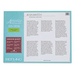 Fabriano Artistico Enhanced Watercolor Block - Traditional White, Rough Press, 12" x 16" (back)