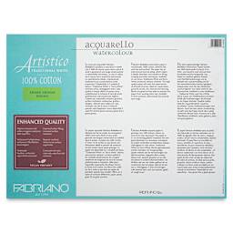 Fabriano Artistico Enhanced Watercolor Block - Traditional White, Rough Press, 18" x 24" - back